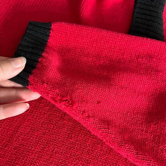 Vintage Timber Lea Womens Sweater Cardigan Collared Button Down Dog Theme Red 2X - Picture 13 of 14